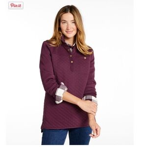 L.L. Bean Women's Quilted Pullover Tunic in Navy